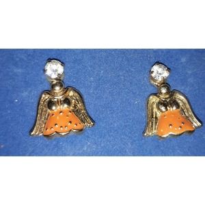 Avon 2004 Happy Holidays Angel Pierced Earrings Convertible Christmas